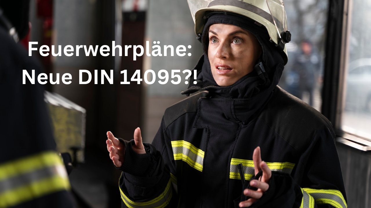 Fluchtwegplan in Lagerhalle mit Regalen